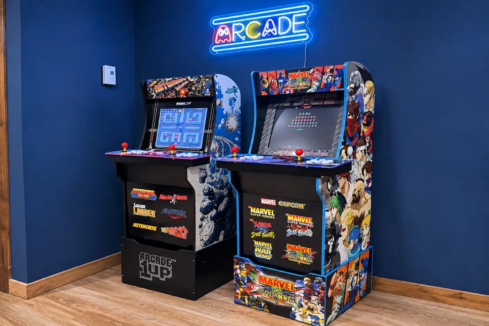 Two-player arcade cabinets at Black Bear 33