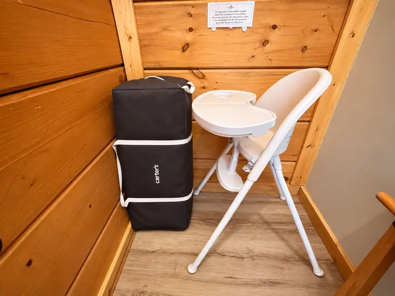 A high chair and a pack-n-play for little ones
