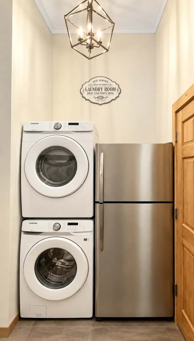 Stacked washer and dryer at Loggers Run 4