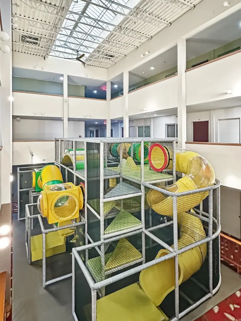 Three-level indoor playground in the Mountain Lodge atrium
