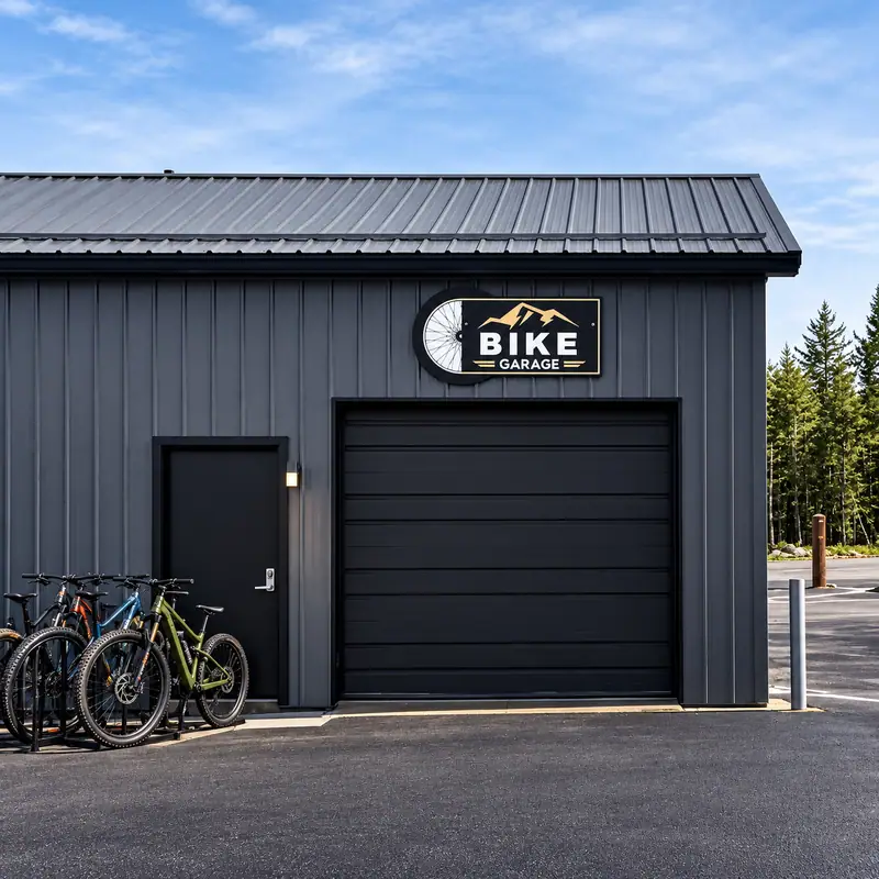 The Bike Garage at Mountain Lodge with bikes parked outside