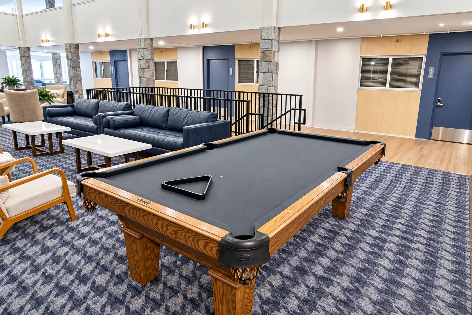 Pool table in the Mountain Lodge common area