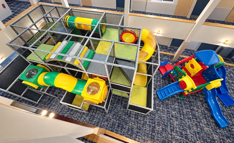 The Adventure Playground at Mountain Lodge seen from above