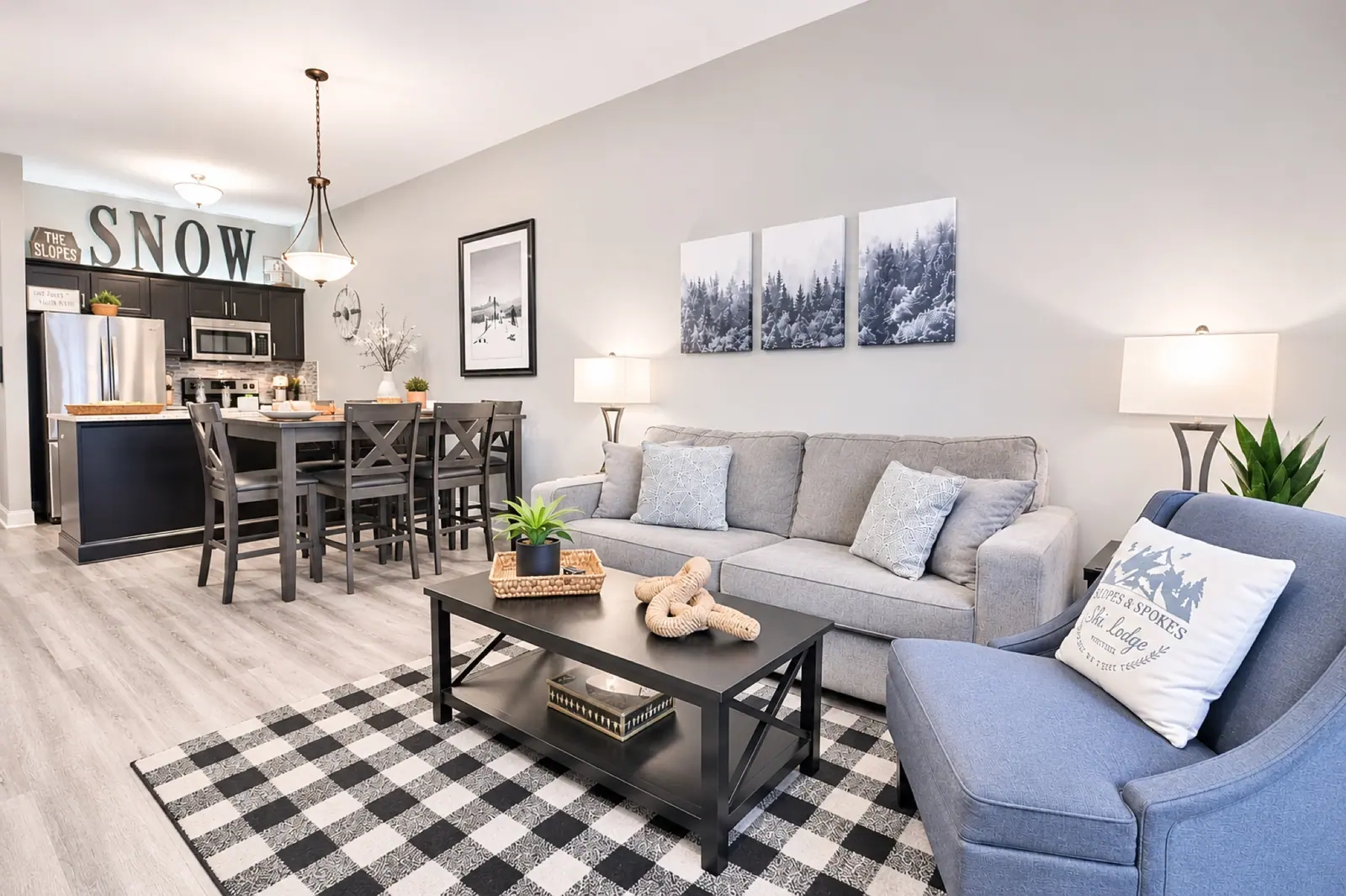 Living and dining area at Seneca 113