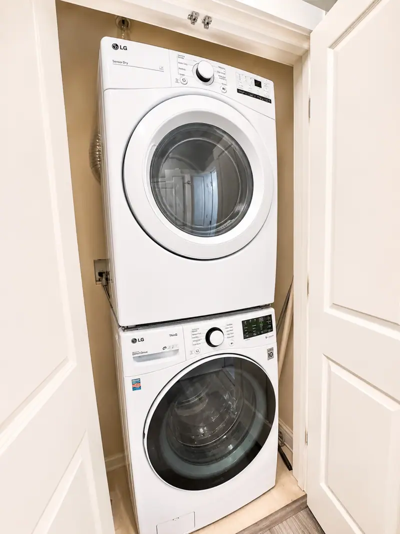 Stacked washer and dryer at Seneca 113