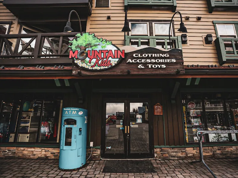Mountain Kids clothing, accessories, and toys storefront in the Snowshoe Village