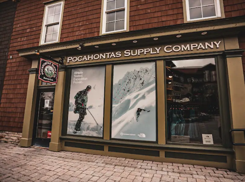 Pocahontas Supply Company storefront in the Snowshoe Village